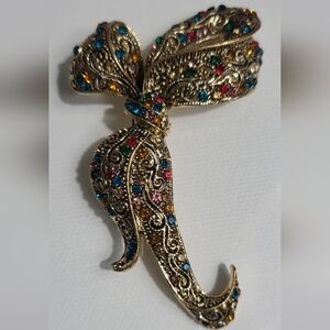 Elegant Multicolor Bow Brooch